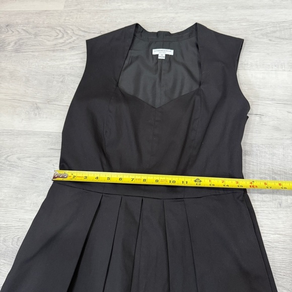 Katherine Barclay Pleated Black Aline Dress with Sweetheart Collar Size 12 - Picture 9 of 17